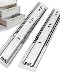 10 Inch Soft Close Drawer Slides Set Six Pairs With Full Extension Ball Bearing Side Mount Runners in silver finish