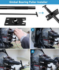 Gimbal Bearing Puller And Engine Alignment Tool Kit For Mercruiser Alpha Bravo OMC Volvo Installer, shown in use on stern drive.