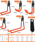 42 Pack Heavy Duty Wall Mount Garage Hooks With Tough As Nails Alloy Steel Build Non Slip PVC Coated Rust Resistant For Tool Setup In Garage Yard And Shop And More Gear, assorted sizes