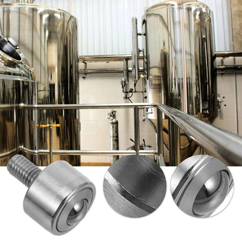 Built Tough Heavy Duty Ball Caster Roller Transfer Bearing With M12 Thread Stem and Premium Steel Core in industrial setting.