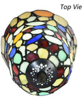 Top view of Colorful Cobblestone Tiffany Style Stained Glass Table Lamp With Six Inch Shade, Handcrafted Copper Foil, 15 Inch Tall
