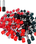 200 Piece Insulated Wire Ferrules Kit For 8 AWG End Terminals Red And Black No Fuss Install In Car Audio Electronics