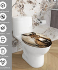 Elongated Toilet Seat Replacement, Resin Donkey Pattern for Bathroom on a white toilet with modern decor.