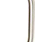 Stainless Steel 90 Degree Offset Door Pull With Through Bolt Mounting For One And Three Quarters Inch Doors Nine Inch Center To Center One Inch Diameter Satin Finish Heavy Duty Pro Grade Door Hardware Built To Last, showing satin finish and curved shape.