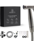 Bidet Sprayer for Toilet and Cloth Diaper Washer Handheld Toilet Sprayer Easy 10 Minute Installation With Mounting Hardware displayed