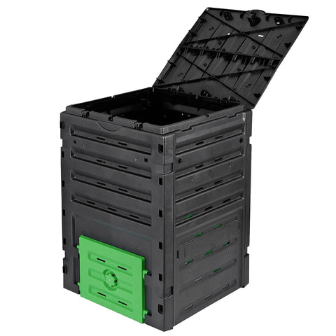 Big Ol 120 Gallon Garden Compost Bin Outdoor Composter Box For Fast Fertile Soil Creation BPA Free Durable Plastic Black Easy To Use No Fuss Design For Year Round Outdoor Recycling