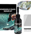 2025 Upgrade Windshield Crack Repair Kit Liquid For Chips And Cracks Car Glass Repair Fluid with bottle and accessories visible