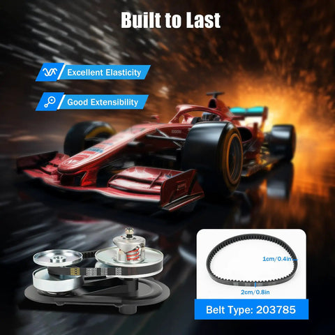 1 Inch Bore Torque Converter Kit For Go Karts, 40 Series Performance, 16 HP Max, Includes 1 Inch Straight Crankshaft With 1 Quarter Inch Keyway, Fits 9 HP To 16 HP Engines, Easy Install, 203785 belt