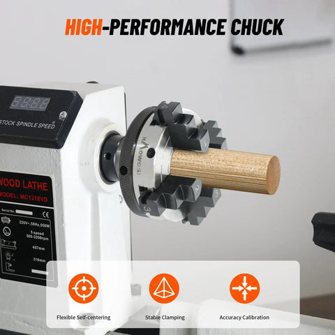 Dead Tight 3 Inch Mini Wood Lathe Chuck With Rock Solid Four Jaw Self Centering Grip And Reversible Steel Jaws For One Inch By Eight Tpi Spindle Shop Setup
