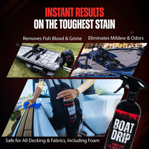 Powerful Deck Cleaner For Boats With Non Skid Formula And EVA Foam Safe Action cleaning boat deck and upholstery, 32 oz bottle
