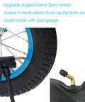 14-inch wheel with 2 Pack 14x2.125 Inner Tubes for electric scooters and ebikes, featuring angled valve stem for easy inflation