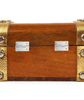 Wooden box with gold accents featuring 30 Pieces Stainless Steel 2 Inch Cabinet Door Hinges Set For Furniture And Cabinets Durable Rust Resistant
