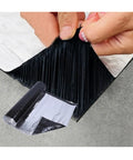 Pro Level Heavy Duty Waterproof Asphalt Roof Shingles Repair Tape With Thick Aluminum Foil Backing and Strong Butyl Adhesive being unrolled.