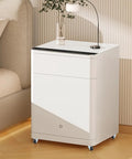 White cabinet on hardwood floor with low profile 1 inch caster wheels set 8 pcs heavy duty rubber swivel casters with bearings and top plate 22 lbs per wheel capacity 360 degree swivel for furniture and appliances screws included visible