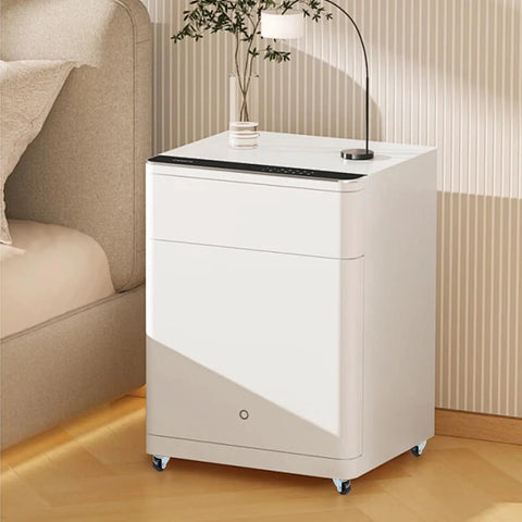 White cabinet on hardwood floor with low profile 1 inch caster wheels set 8 pcs heavy duty rubber swivel casters with bearings and top plate 22 lbs per wheel capacity 360 degree swivel for furniture and appliances screws included visible