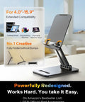 Adjustable Ipad Stand And Tablet Holder For Desk And Home Office Folds Flat For Travel Lightweight 15.2 Oz ABS Plastic