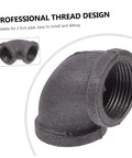 Heavy Duty Black 6 Piece Pipe Fittings Elbow Cast Iron Joint Hose Connector Set Easy Install For Industry And Home Use Durable Iron Plumbing Accessories For Water Hoses Pro Grade And Long Lasting
