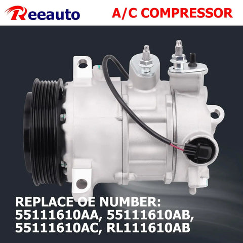 Premium Ac Compressor With Integrated Clutch For Jeep Compass Caliber Patriot 2009 To 2017 close-up view showing compressor assembly details