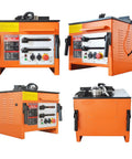 Heavy Duty Electric Rebar Bender Machine 1700W Workhorse with control panel and side handles for bending quarter to one inch steel rods.