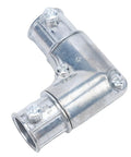 1/2 Inch 90 Degree Inside Corner Conduit Fitting Zinc Alloy Electrical Pull Elbow For EMT Wire Routing, top view showing details.