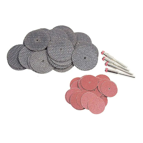 54Piece Mini Circular Grinding Head Set with resin cut off wheels, diamond inserts, and metal cutters for drills precision tooling
