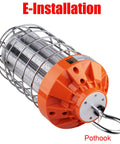 60W LED Work Light With 8400 Lumens, 5000K Daylight Output, showing steel guard and hook design, portable floodlight