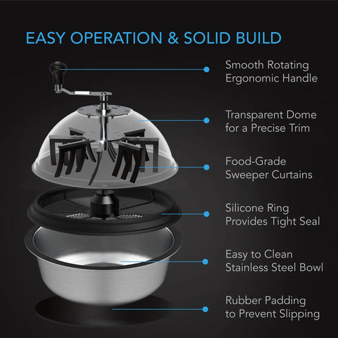 16 Inch Bud Leaf Bowl Trimmer With Clear Visibility Dome And Sharp Stainless Steel Blades for easy operation and solid build