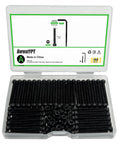 Open box displaying 140 Pieces M3x30mm Hex Socket Head Cap Screws Bolts Made From Carbon Steel With Black Oxide Finish Allen Drive
