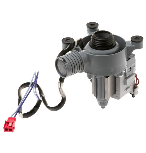 Heavy Duty Replacement Washer Pump Assembly Fits Ge And Hotpoint Wh11x34742 gray plastic pump with drainage hose for laundry machines.