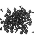 Straight Up Kickass 100 Pack Miniature Metal Furniture Screws With Ultra Deep Threads For Effortless Home Projects And Cabinet Assembly scattered on a white background.