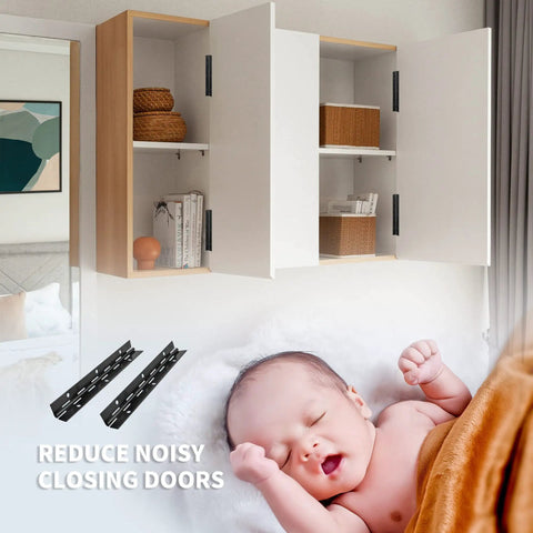 Six Pack Rock Solid Black Piano Hinges 18 Inch Heavy Duty Continuous Barrel Hinges For Cabinets on a white cabinet door.