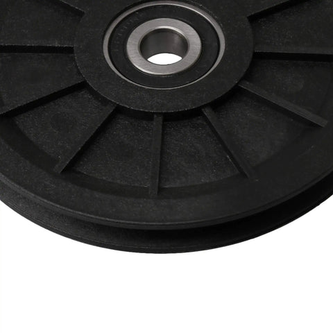 Rock Solid Heavy Duty Black Nylon Cable Pulley Wheel With Bearing Steel Core Groove Idler Design 100mm Outer Span By 10mm Bore Handles 195kg Heavy Loads For Rough Industrial Steel Wire Rope Projects And Lightning Fast Movement