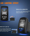 Momentary Laser 7 Pin DPDT Rocker Switch Kit For Heavy Duty Winch Wiring Harness Illuminated 20A At 12V And 10A At 24V close-up