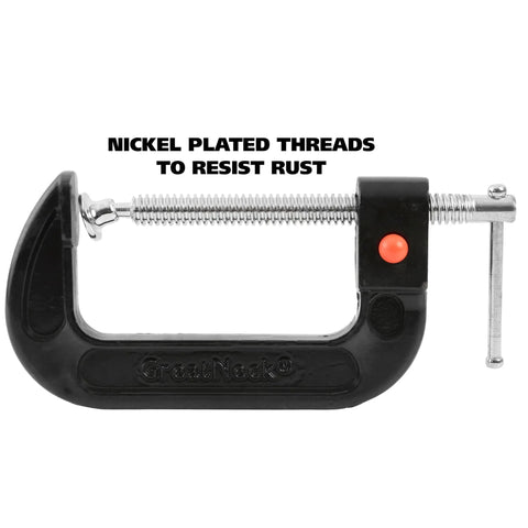 4 Inch Quick Release C Clamp With Push Button Release, Steel Swivel And Screw For Auto Repair, Welding, And Woodworking, Cast Iron Frame
