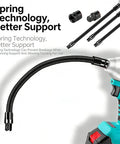 Spring steel 1/2 Inch Flexible Shaft Extension for Tight Spots, shown attached to power tool for automotive repair