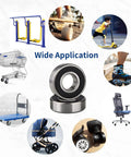 6204-RS Rubber Sealed Deep Groove Ball Bearing 20x47x14mm with images of various applications like furniture and sports equipment