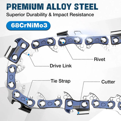 Four Pack Sixteen Inch Chainsaw Chain Three Eighths Lp Pitch Point Zero Four Three Gauge Fifty Five Drive Links Heavy Duty Replacement With Zero Kickback Design That Handles Yard Work Like A Smooth Operator For Poulan And Craftsman