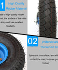 Hella Durable 4 Pack Heavy Duty Swivel Wheels Featuring Pneumatic Rubber Casters And Secure Lock Brakes close-up of high-quality rubber tire.