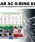 195 Piece O Ring Assortment Kit For Car Air Conditioning Systems With Multi Size O Rings And Gaskets 90 O Rings in case