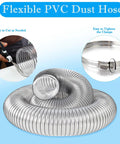 6 Inch Dust Collection Hose 10 Ft Heavy Duty Pvc Flexible Tubing optimized for shop vacs, shown coiled with clear visual design.