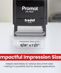 Dead Simple Self Inking Rubber Stamp For Quick Cash Check And Credit Transactions Bold Red Paid Mark With Roomy Memo Line Rapid Align Guide Smooth Office Setup, featuring impression area 9/16 x 1 1/2.