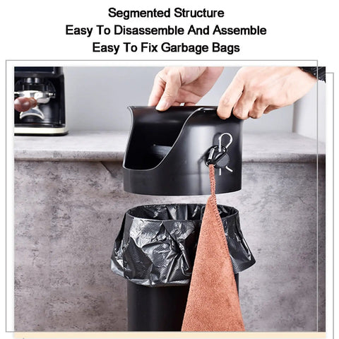Hand removing top of Ultra Heavy Duty Floor Standing Espresso Knock Box For Commercial Shops And Home Bars Hella Rock Solid Build.