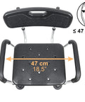 Top view of Shower Chair For Elderly And Disability Bath Safety That Feels Comfy Height Adjustable Non Slip Tips Removable Armrests