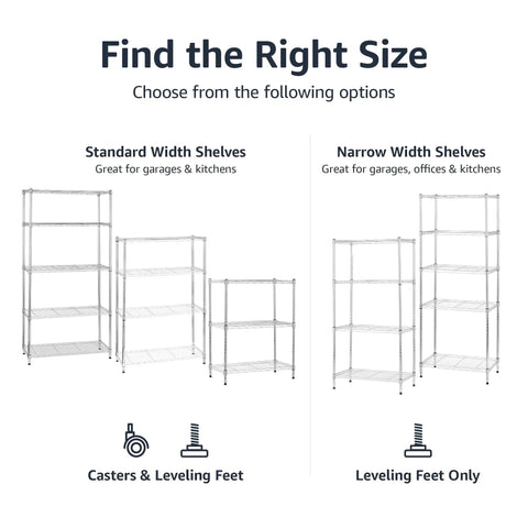Five Shelf Adjustable Wire Storage Rack Heavy Duty Shelving Unit With Mobile Casters Chrome Steel Build Easy Snap Assembly Real Tough Garage Organizer Glides Anywhere And Takes On Heavy Loads Without Breaking A Sweat