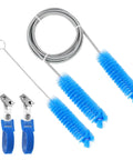 All In One CPAP Cleaning Kit With Cleaner And Hose Brush, blue bristles, stainless steel handle, for CPAP machine cleaning