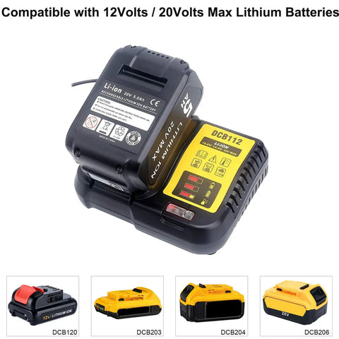 Replacement Battery Charger For 12V 20V And 60V Max Lithium Ion Batteries Quick No Fuss Charge Compatible With DCB Series Tools