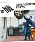 Mechanic using Heavy Duty Pneumatic Rivet Tool Kit With Air Chisel for drilling and riveting in auto shop.
