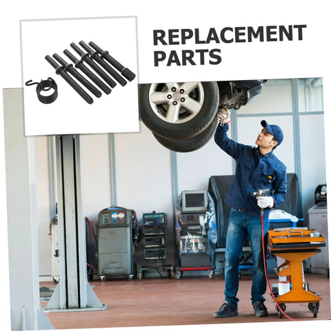 Mechanic using Heavy Duty Pneumatic Rivet Tool Kit With Air Chisel for drilling and riveting in auto shop.