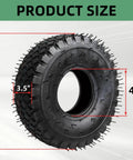 Two Pack 4.10/3.50-4 Tire And Inner Tube With Bent Valve Stem For Lawn Mowers Garden Rototillers Snow Blowers Heavy Duty