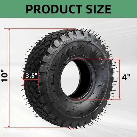 Two Pack 4.10/3.50-4 Tire And Inner Tube With Bent Valve Stem For Lawn Mowers Garden Rototillers Snow Blowers Heavy Duty